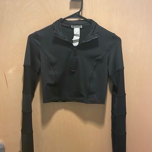 F21 Cropped Active 3/4 Zip Jacket